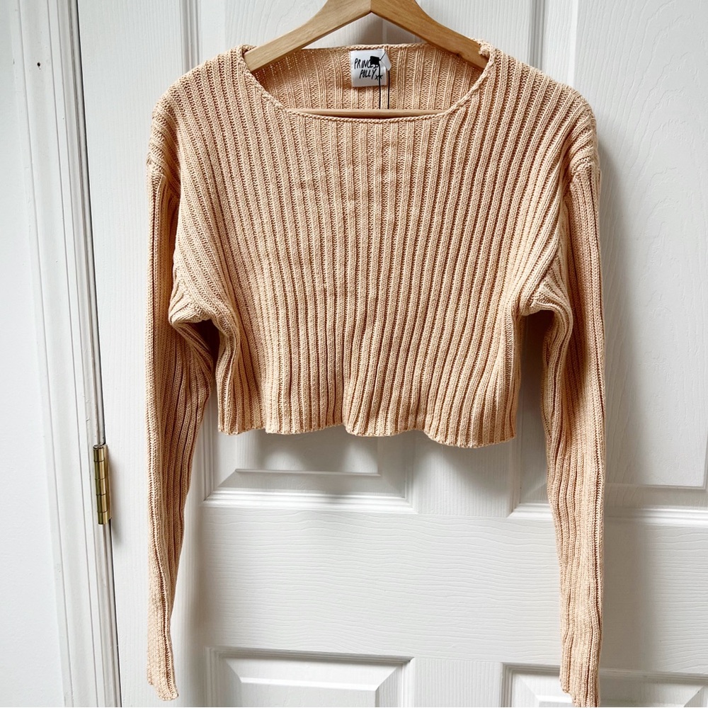 Princess Polly Beige Ribbed Sweater - Picture 3 of 7
